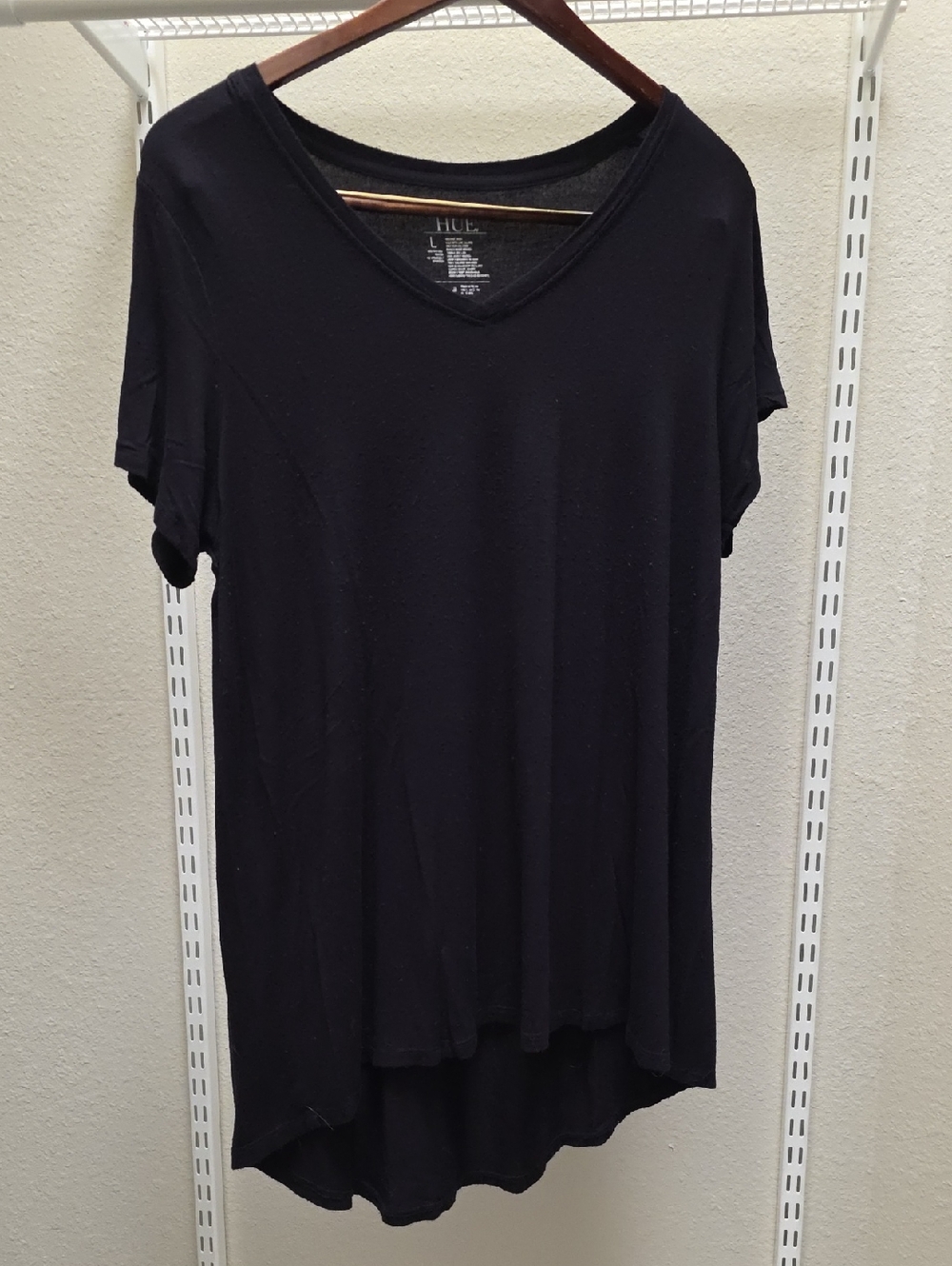 HUE Black V-Neck Short Sleeve Tunic